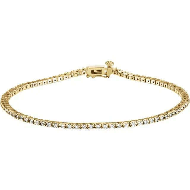 TreasureFineJewelers Bracelets 14K Yellow 78 CTW Diamond Line 7 14 Bracelet TreasureFineJewelers Bracelets 14K Yellow 78 CTW Diamond Line 7 14 Bracelet