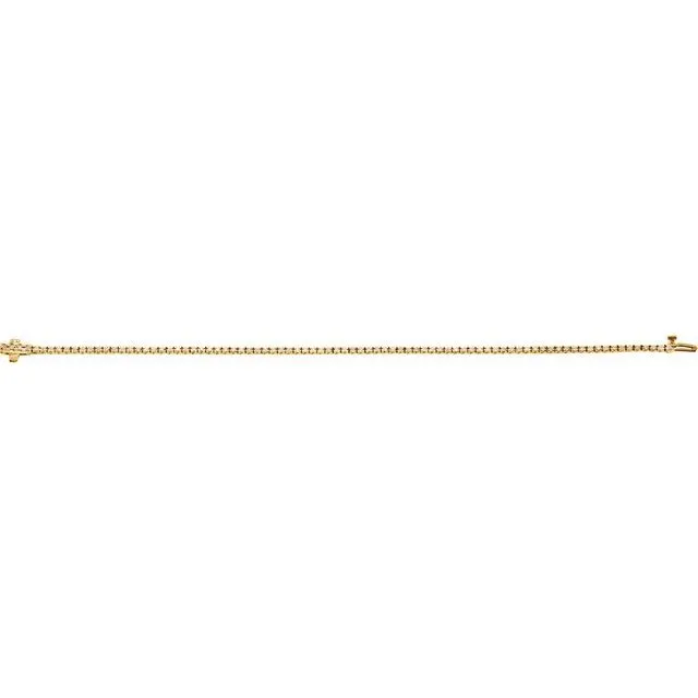 TreasureFineJewelers Bracelets 14K Yellow 78 CTW Diamond Line 7 14 Bracelet