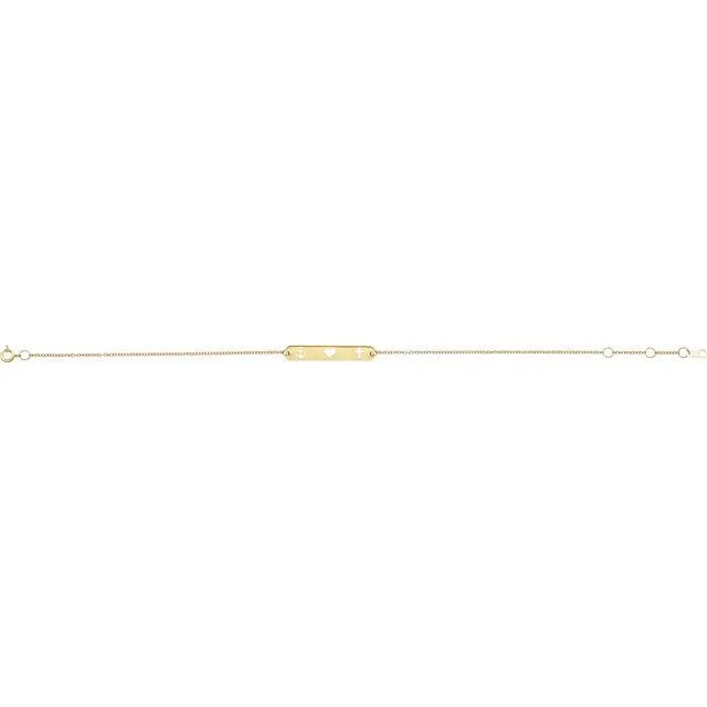 TreasureFineJewelers Bracelets 14K Yellow Gold Faith Love Hope Bar 6 127 12 Bracelet