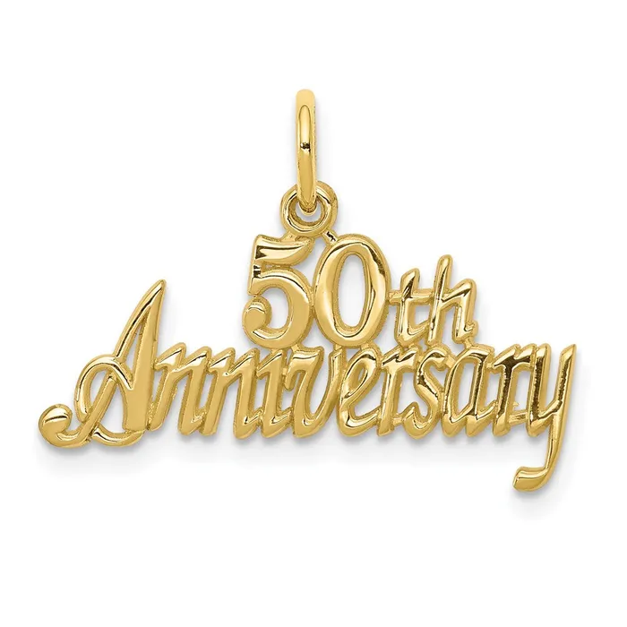TreasureFineJewelers Charm Necklaces 10k 50th ANNIVERSARY Charm