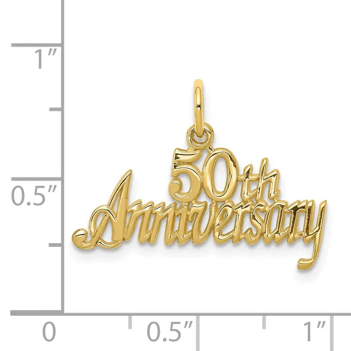 TreasureFineJewelers Charm Necklaces 10k 50th ANNIVERSARY Charm