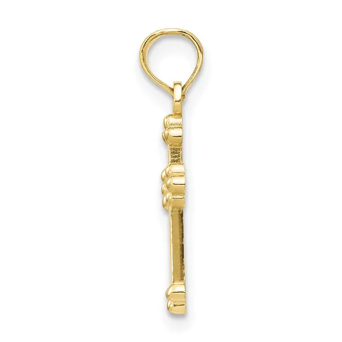 TreasureFineJewelers Charm Necklaces 10K Budded Cross Charm