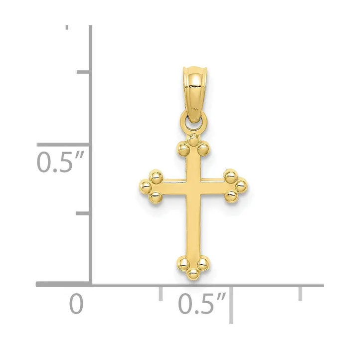 TreasureFineJewelers Charm Necklaces 10K Budded Cross Charm