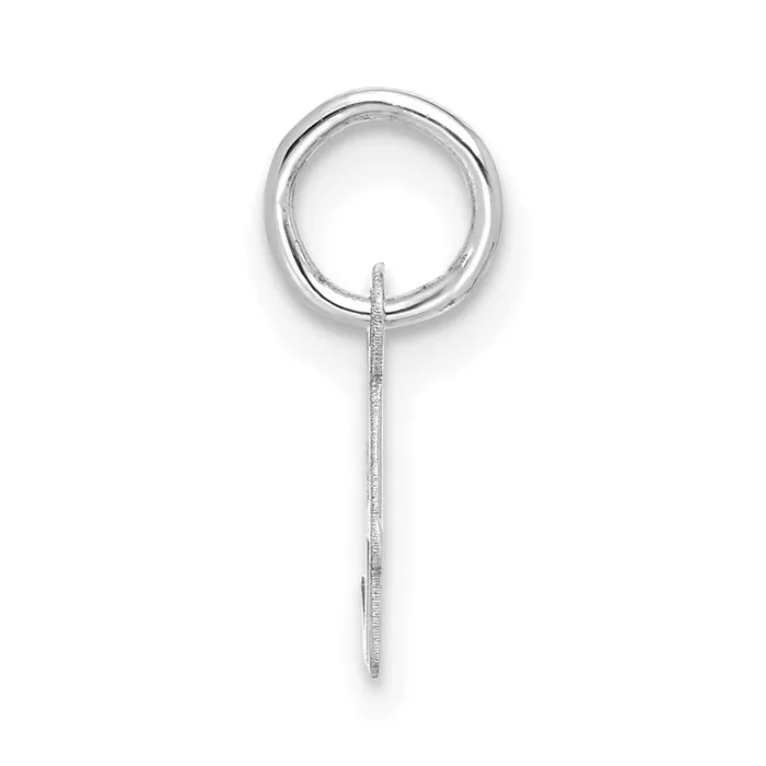 TreasureFineJewelers Charm Necklaces 10k White Gold Small Script Initial A Charm