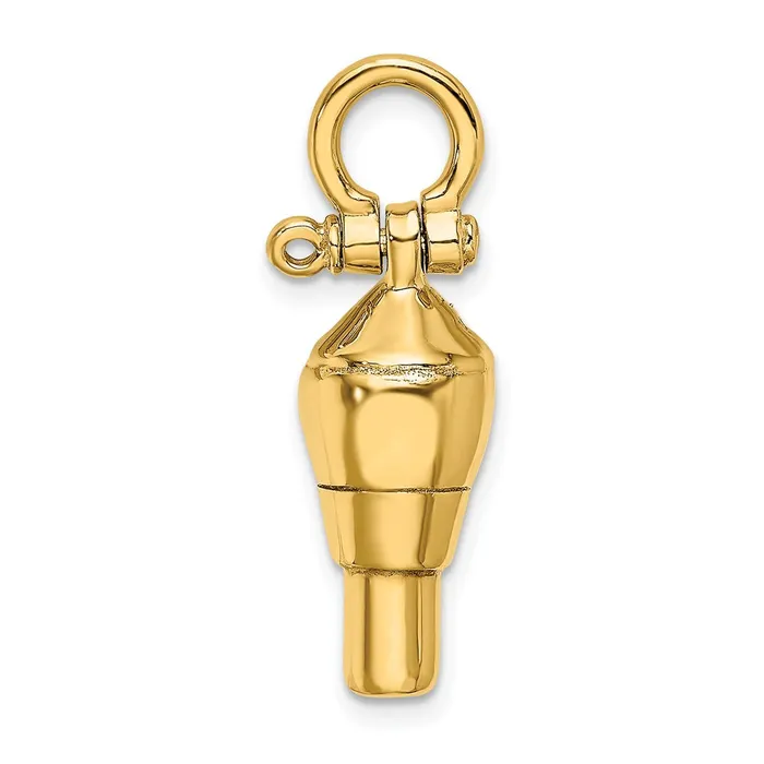 TreasureFineJewelers Charm Necklaces 14K 3D Swivel w Shackle Bail Charm