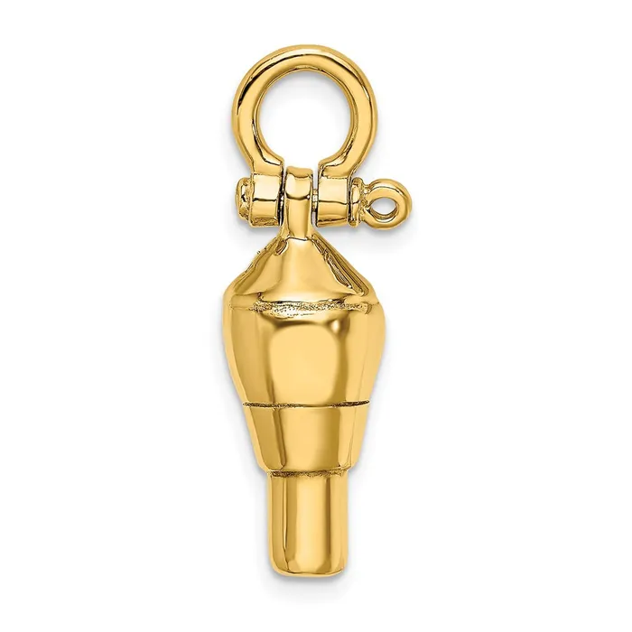 TreasureFineJewelers Charm Necklaces 14K 3D Swivel w Shackle Bail Charm