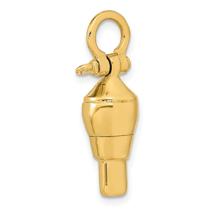 TreasureFineJewelers Charm Necklaces 14K 3D Swivel w Shackle Bail Charm