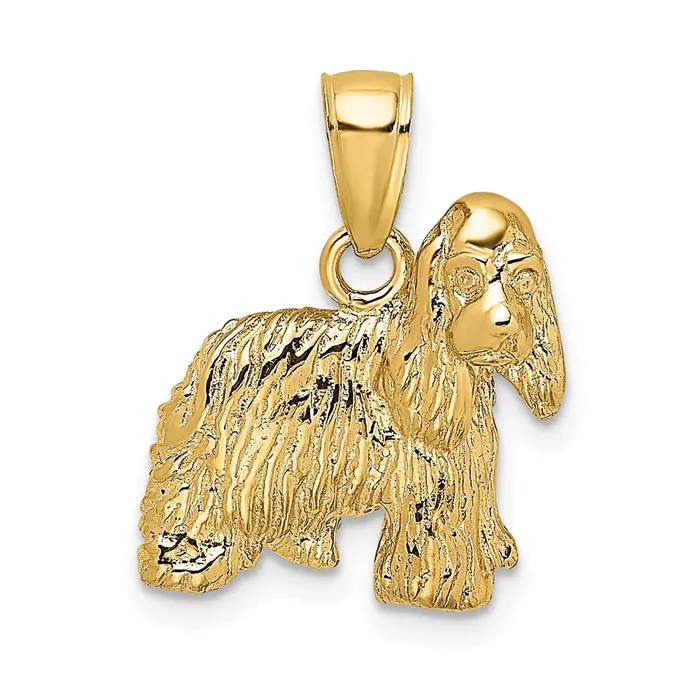 TreasureFineJewelers Charm Necklaces 14K Cocker Spaniel Dog Charm
