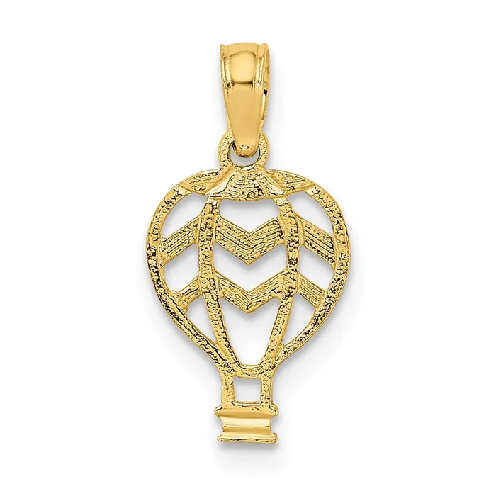 TreasureFineJewelers Charm Necklaces 14K CutOut Flat Hot Air Balloon Charm TreasureFineJewelers Charm Necklaces 14K CutOut Flat Hot Air Balloon Charm