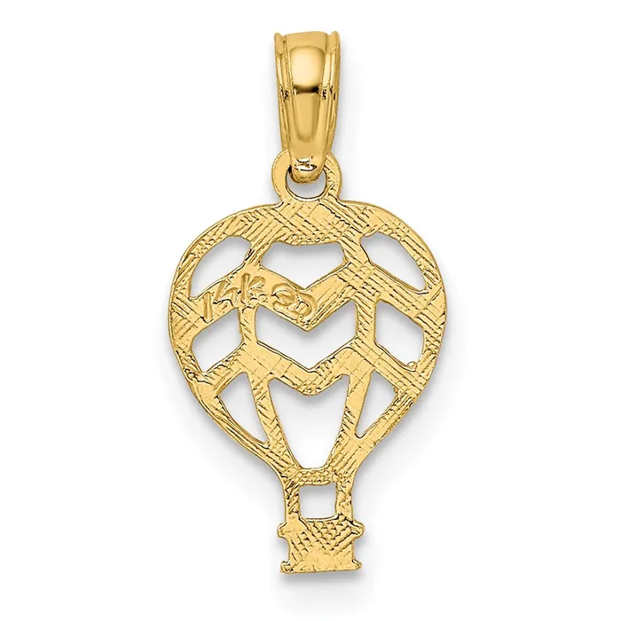 TreasureFineJewelers Charm Necklaces 14K CutOut Flat Hot Air Balloon Charm