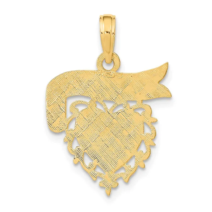 TreasureFineJewelers Charm Necklaces 14K MOMMYS GIRL In Heart wBanner Charm