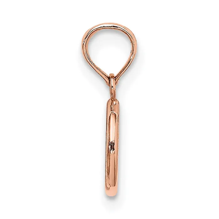 TreasureFineJewelers Charm Necklaces 14K Rose Gold 3D Peace Symbol Charm