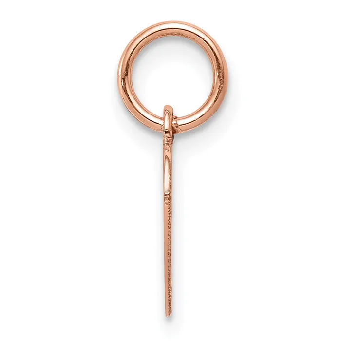 TreasureFineJewelers Charm Necklaces 14k Rose Gold Plain 018 Gauge Engraveable Heart Disc Charm