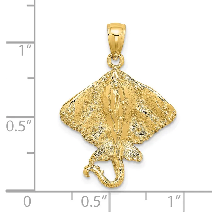TreasureFineJewelers Charm Necklaces 14K Stingray Charm