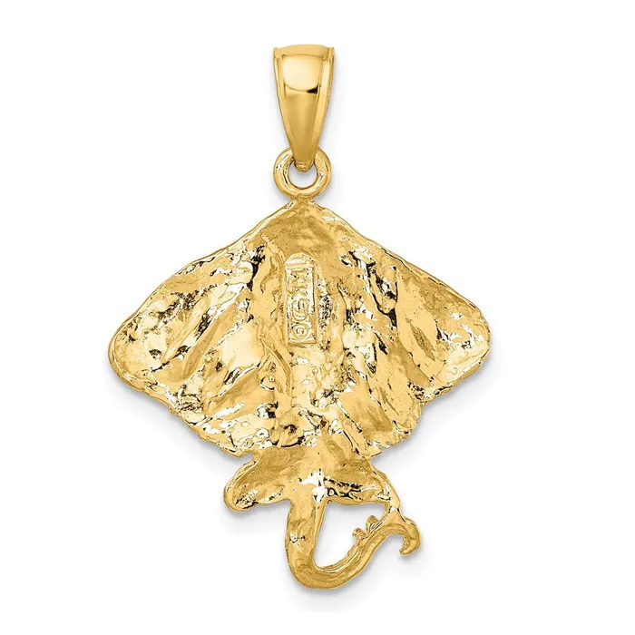 TreasureFineJewelers Charm Necklaces 14K Stingray Charm