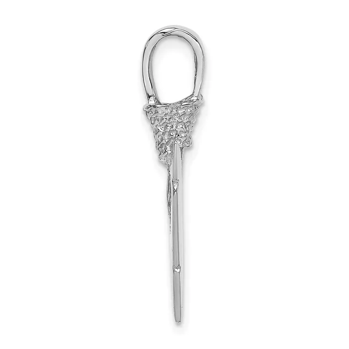 TreasureFineJewelers Charm Necklaces 14K White Gold 3D Arrowhead Charm