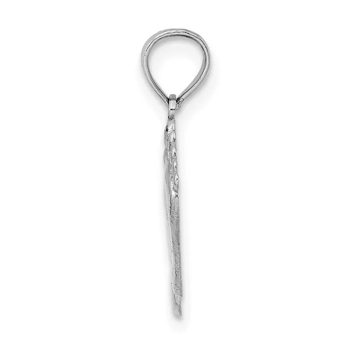 TreasureFineJewelers Charm Necklaces 14K White Gold Double Feet Hang Ten Style Charm