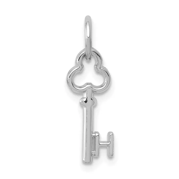 TreasureFineJewelers Charm Necklaces 14K White Gold Key Letter H Initial Charm TreasureFineJewelers Charm Necklaces 14K White Gold Key Letter H Initial Charm