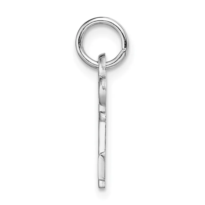 TreasureFineJewelers Charm Necklaces 14K White Gold Key Letter H Initial Charm