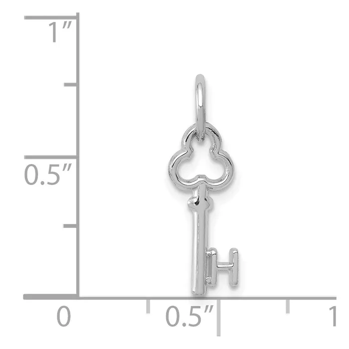 TreasureFineJewelers Charm Necklaces 14K White Gold Key Letter H Initial Charm