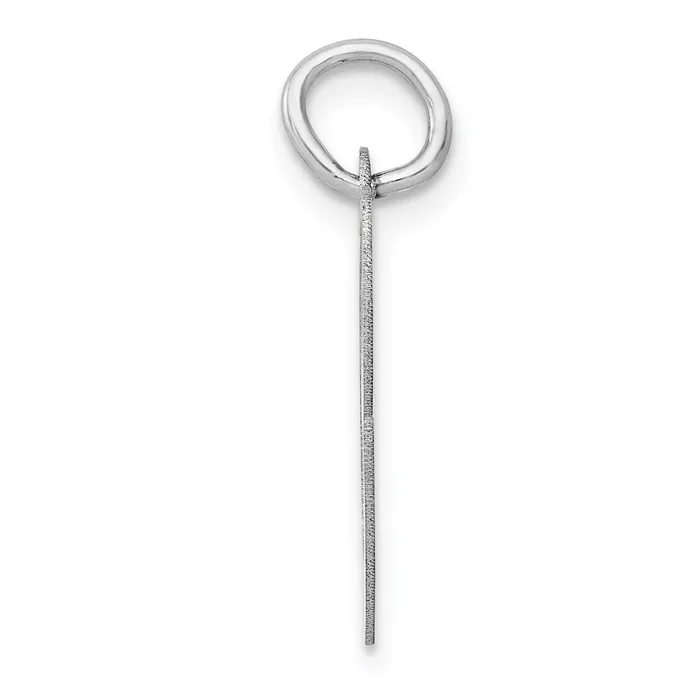 TreasureFineJewelers Charm Necklaces 14k White Gold Medium Fancy Script Letter C Initial Charm