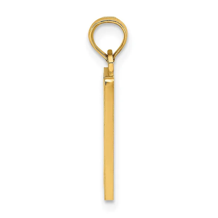 TreasureFineJewelers Charm Necklaces 14k Yellow Gold Enamel Mile Marker 0 KEY WEST Charm