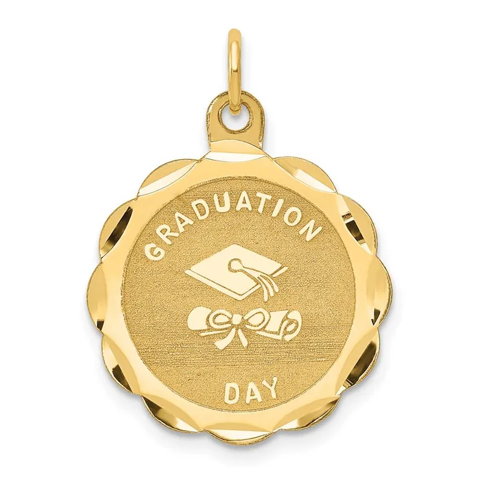TreasureFineJewelers Charm Necklaces 14k Yellow Gold GRADUATION DAY Charm TreasureFineJewelers Charm Necklaces 14k Yellow Gold GRADUATION DAY Charm