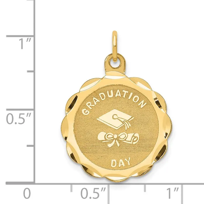 TreasureFineJewelers Charm Necklaces 14k Yellow Gold GRADUATION DAY Charm