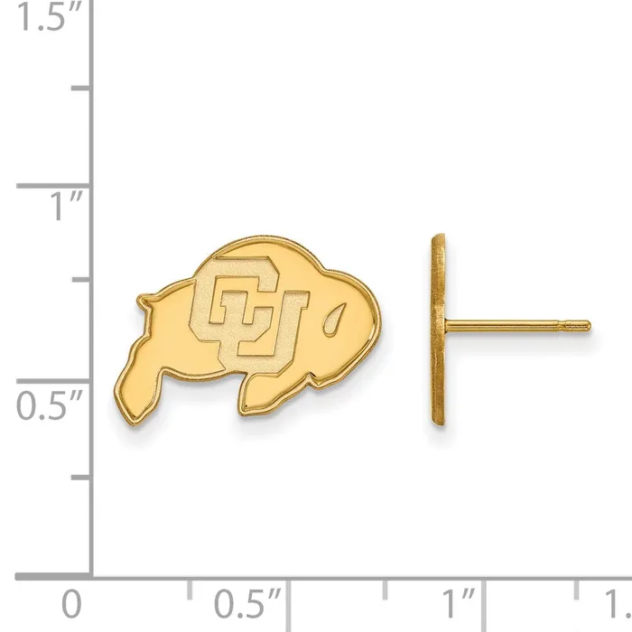 TreasureFineJewelers Earrings 10k Gold University of Colorado Small Post Earrings