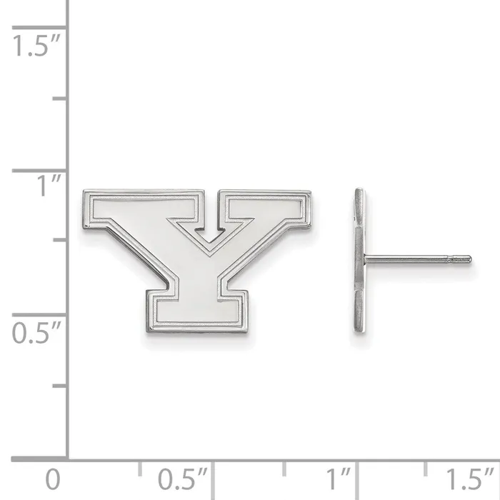 TreasureFineJewelers Earrings 10K White Gold Youngstown State University Small Post Earrings
