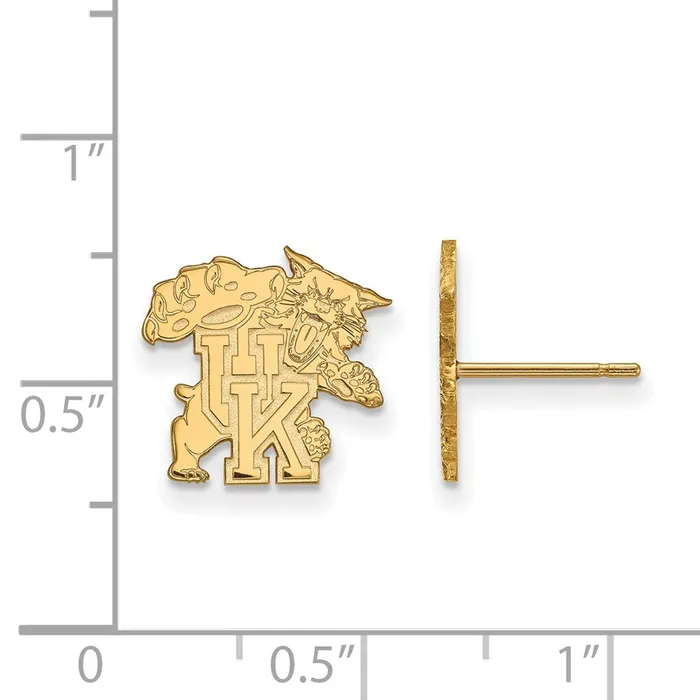 TreasureFineJewelers Earrings 14k Gold University of Kentucky UK Wildcat Small Post Earrings