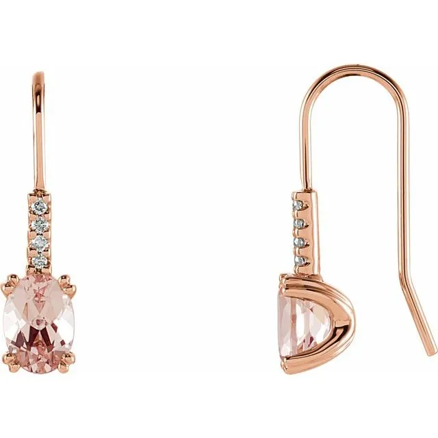 TreasureFineJewelers Earrings 14K Rose Morganite 05 CTW Diamond Earrings TreasureFineJewelers Earrings 14K Rose Morganite 05 CTW Diamond Earrings