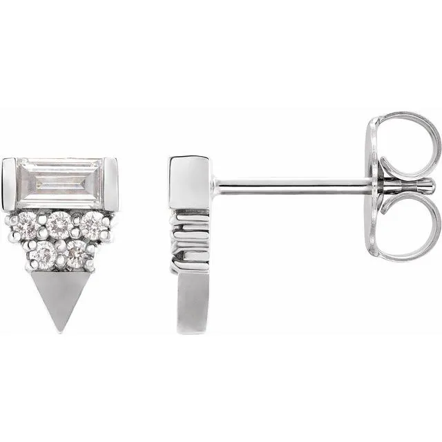 TreasureFineJewelers Earrings 14K White Gold 14 CTW Natural Diamond Geometric Earrings TreasureFineJewelers Earrings 14K White Gold 14 CTW Natural Diamond Geometric Earrings