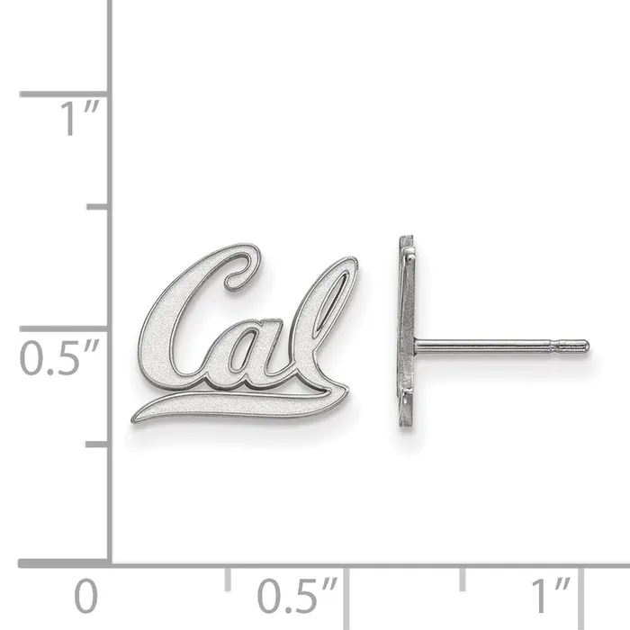 TreasureFineJewelers Earrings 14k White Gold University of California Berkeley XS Post Earrings