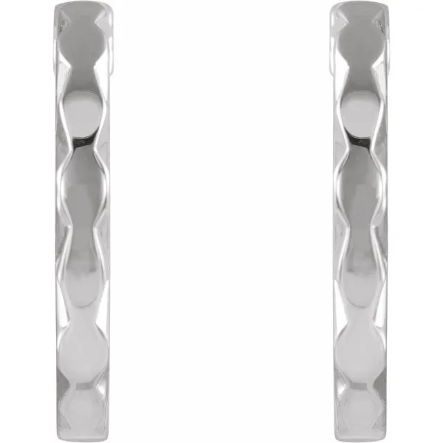 TreasureFineJewelers Earrings Sterling Silver Geometric Hoop Earrings