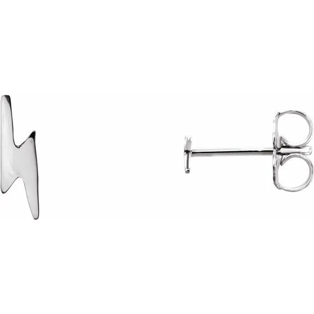 TreasureFineJewelers Earrings Sterling Silver Lightning Bolt Earrings