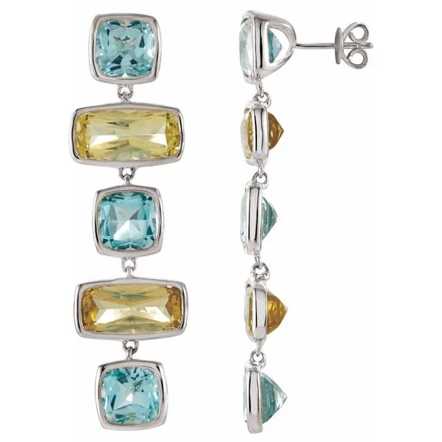 TreasureFineJewelers Earrings Sterling Silver Sky Blue Topaz Lime Quartz Earrings TreasureFineJewelers Earrings Sterling Silver Sky Blue Topaz Lime Quartz Earrings