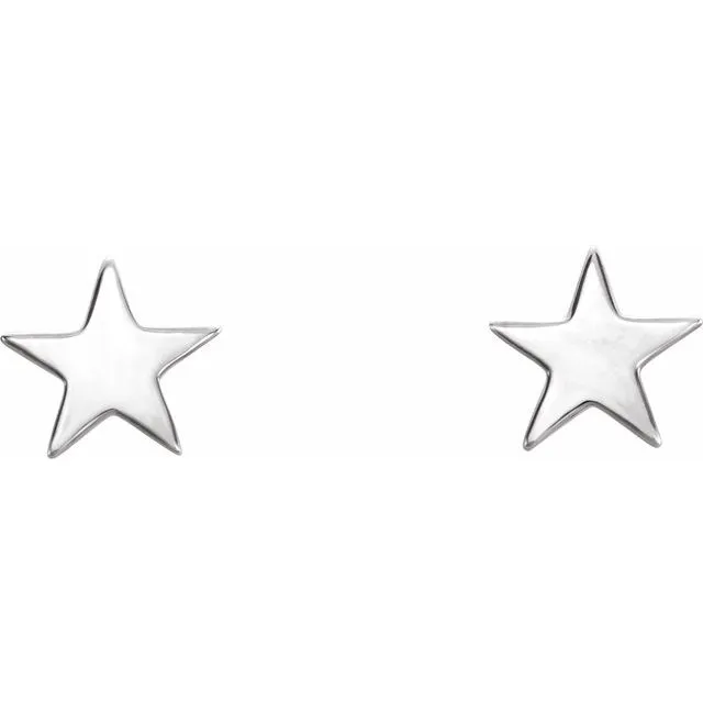 TreasureFineJewelers Earrings Sterling Silver Star Earrings