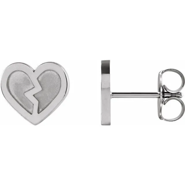 TreasureFineJewelers Earrings Sterling Silver Tiny Heart Earrings