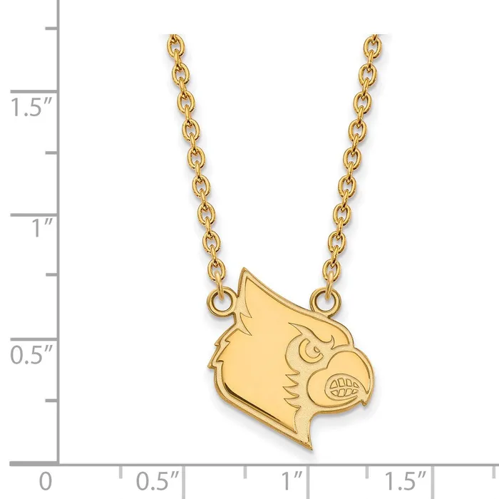 TreasureFineJewelers Necklaces 10K Yellow Gold University of Louisville Large Pendant with Necklace