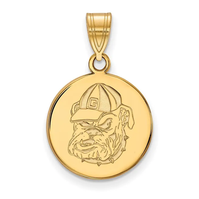 TreasureFineJewelers Necklaces 14k Gold University of Georgia Bulldog Medium Disc Pendant TreasureFineJewelers Necklaces 14k Gold University of Georgia Bulldog Medium Disc Pendant