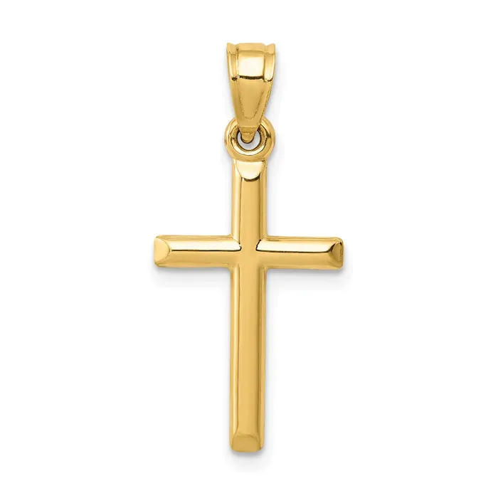 TreasureFineJewelers Necklaces 14k Polished Hollow Cross Pendant