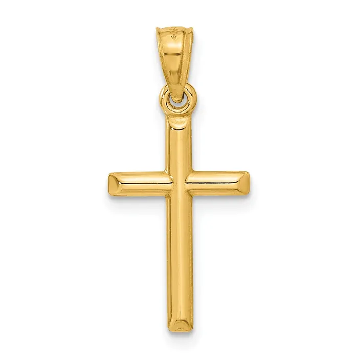 TreasureFineJewelers Necklaces 14k Polished Hollow Cross Pendant