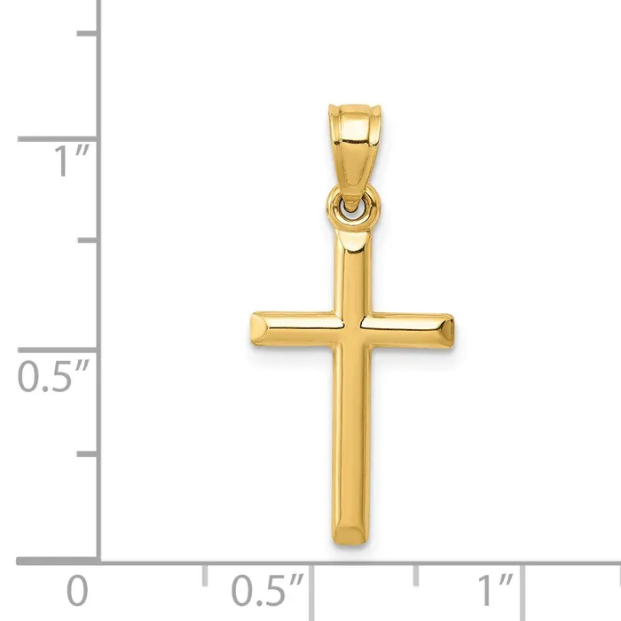 TreasureFineJewelers Necklaces 14k Polished Hollow Cross Pendant