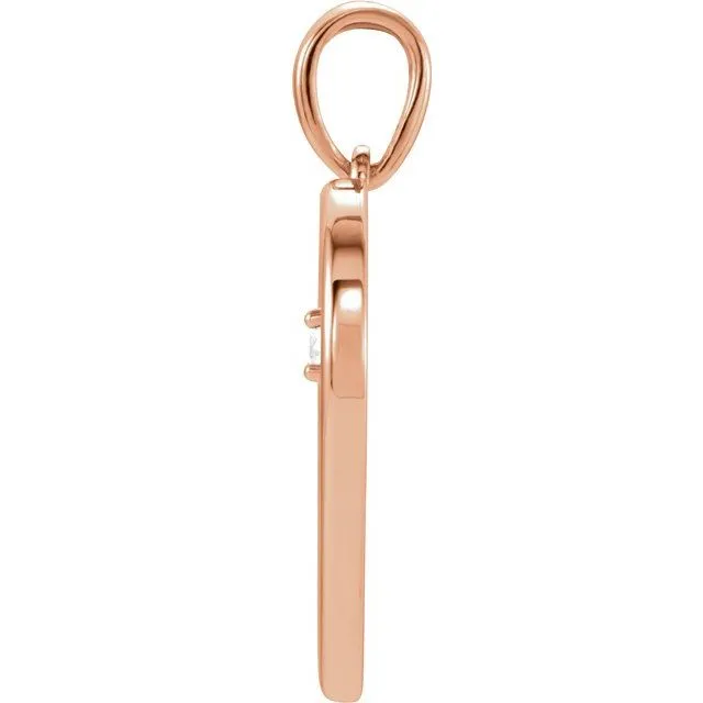 TreasureFineJewelers Necklaces 14K Rose 04 CTW Diamond Heart Pendant