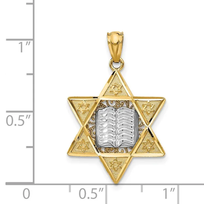 TreasureFineJewelers Necklaces 14K TwoTone Star Of David Pendant