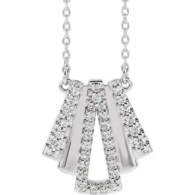 TreasureFineJewelers Necklaces 14K White Gold 14 CTW Natural Diamond Art Deco 18 Necklace TreasureFineJewelers Necklaces 14K White Gold 14 CTW Natural Diamond Art Deco 18 Necklace