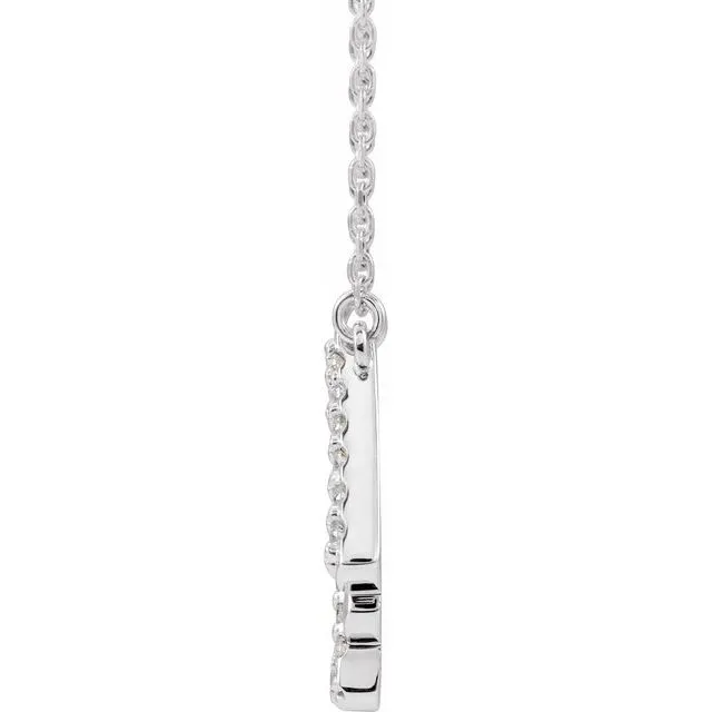 TreasureFineJewelers Necklaces 14K White Gold 14 CTW Natural Diamond Art Deco 18 Necklace