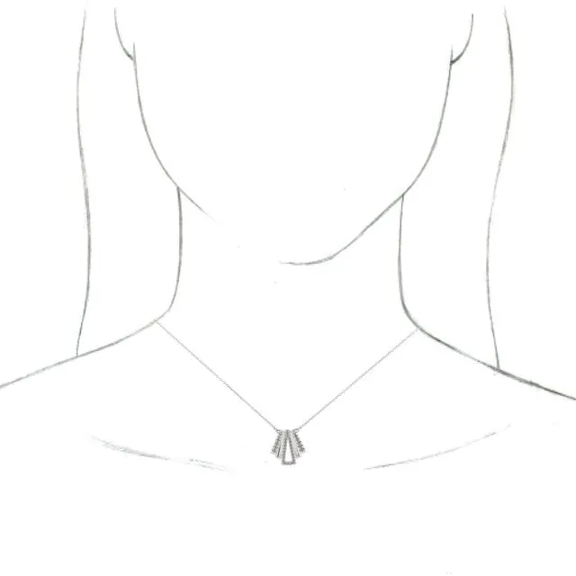 TreasureFineJewelers Necklaces 14K White Gold 14 CTW Natural Diamond Art Deco 18 Necklace