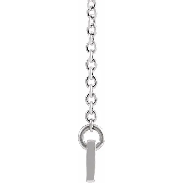TreasureFineJewelers Necklaces 14K White Gold 30x35 mm Engravable Bar 18 Necklace